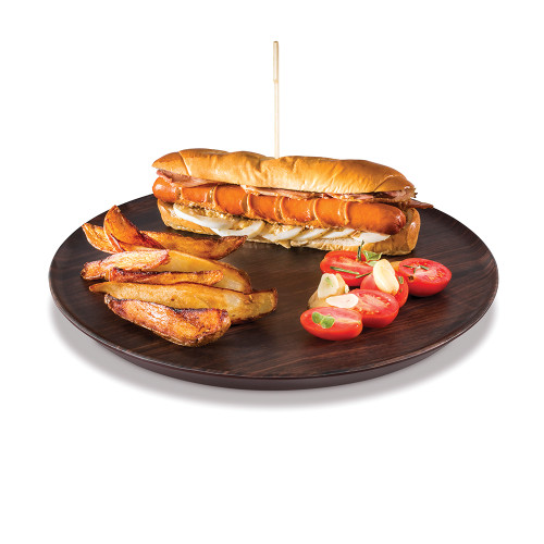 Rosseto MEL029 13.31" Dia. Walnut Round Melamine Forme Tray (3 per Case)