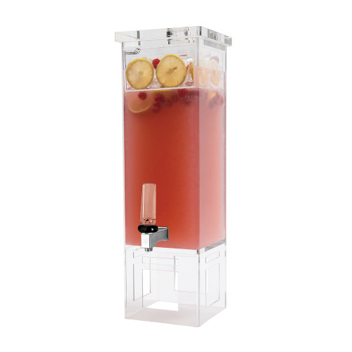 Rosseto LD111 2 Gal. Clear Acrylic Square Beverage Dispenser