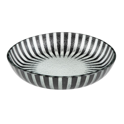 Rosseto GLS043B 10.8" W x 1.8" H Black Handmade Glass Round Stelo Bowl (2 per Set)