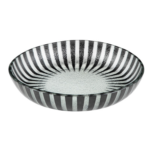Rosseto GLS043B 10.8" W x 1.8" H Black Handmade Glass Round Stelo Bowl (2 per Set)