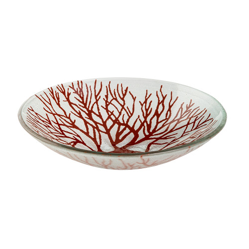 Rosseto GLS047C 10.8" W x 2.6" H Cognac Handmade Glass Round Radici Bowl (2 per Set)