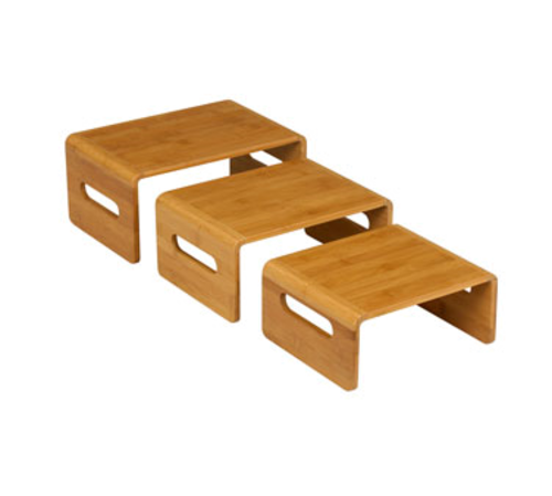 Rosseto SB101 3 Piece Natural Wood Rectangular Riser Set