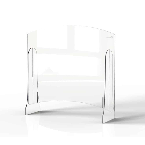 Rosseto AG022 36" W x 33.5" H Clear Acrylic Avant Guarde Shield + Serve Sneeze Guard with Adjustable Pass-Through