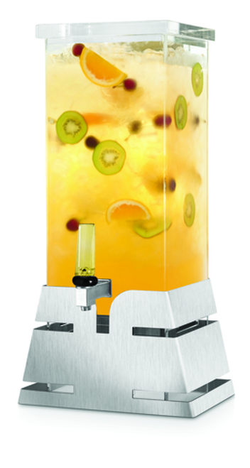 Rosseto LD196 3 Gal. Acrylic Square with Stainless Steel Pyramid Base Rosseto Beverage Dispenser