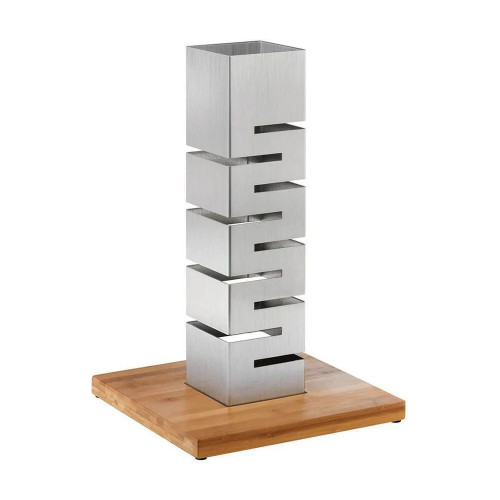 Rosseto SM162 Silver Stainless Steel Square Bamboo Base Skycap Tower Riser