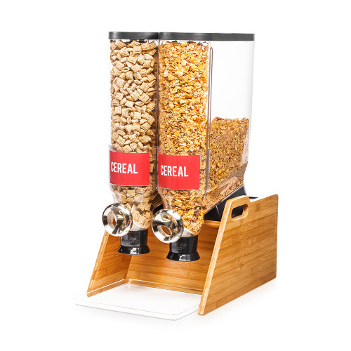 Rosseto DS103 (2) 3.5 Gal. Countertop Natural Finish Pro Bulk Dry Product Dispenser