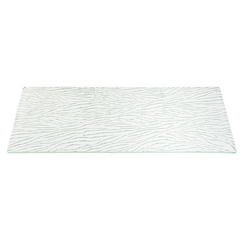 Rosseto GLS026Z 31" x 11.8" x 0.4"H White Rectangular Handmade Glass Wide Currente Surface
