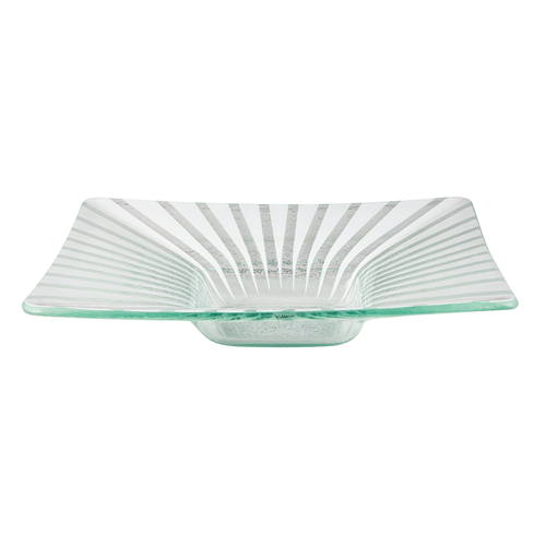 Rosseto GLS031W 13.8" W x 3" H White Glass Square Stelo Bowl (2 per Set)
