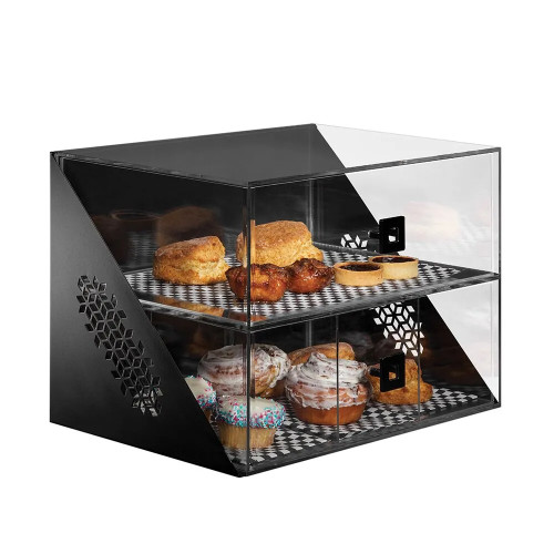 Rosseto BD144 18" W x 12" D x 13" H Black Steel Base Countertop Mosaic Bakery Display Case
