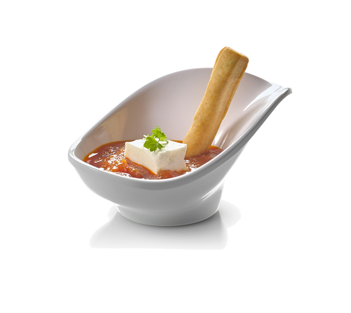 Rosseto MEL004 2 Oz. White Melamine Leaf Shape Bowl