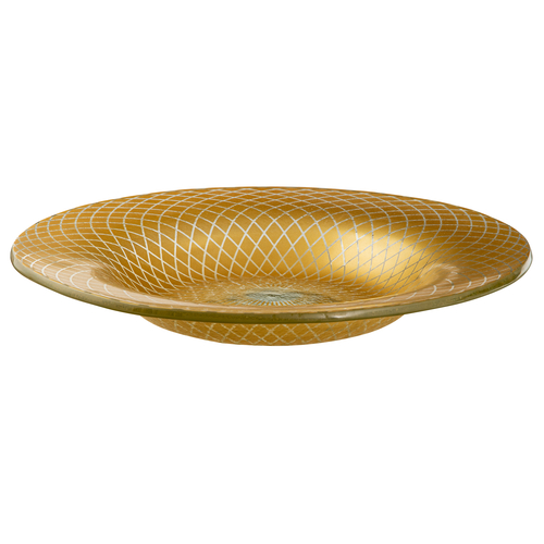 Rosseto GLS039G 15.4" W x 2.2" H Gold Handmade Glass Round Spiro Bowl