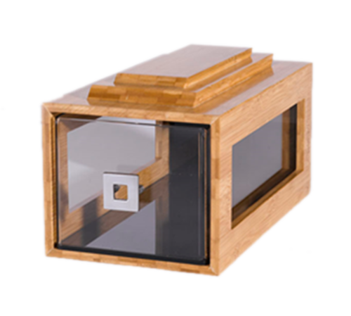 Rosseto BD106 8" x 14.75" x 7.5" H 1 Clear Acrylic Drawers and Bamboo with Natural Finish Small Building Block Drawer