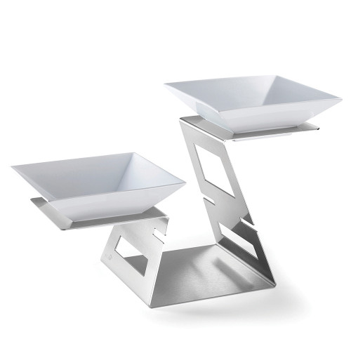 Rosseto SM221 23.4" x 10.75" x 14.3" H Square 2-Tier Swan Display Riser
