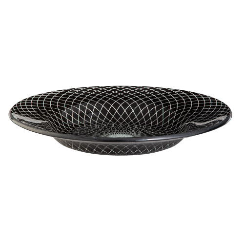 Rosseto GLS039B 15.4" W x 2.2" H Black Glass Round Spiro Bowl