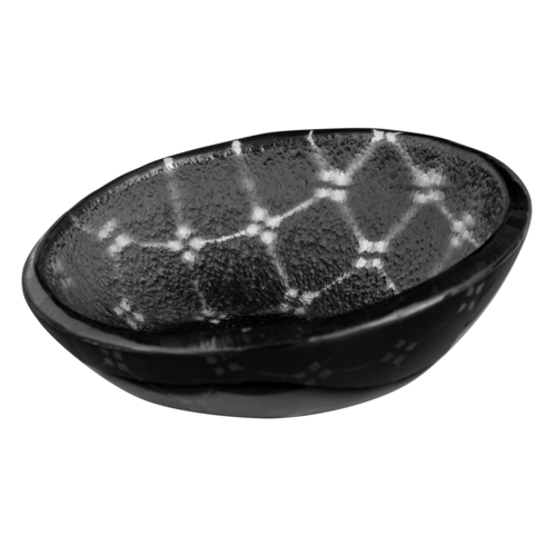 Rosseto GLS053B 4.1" W x 1.2" H Black Handmade Glass Round Zenith Mini Bowl (12 per Set)