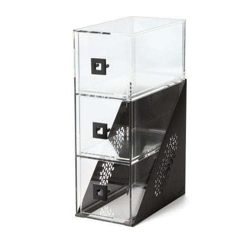 Rosseto BD143 6.5" W x 12" D x 18" H Black Steel Base Flat Mosaic Bakery Display Case