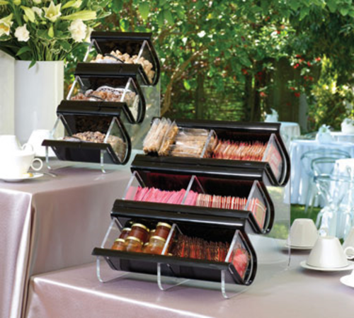 Rosseto EZO739 14" W Black Acrylic Double Unit with 6 Compartments EZ-Organizer