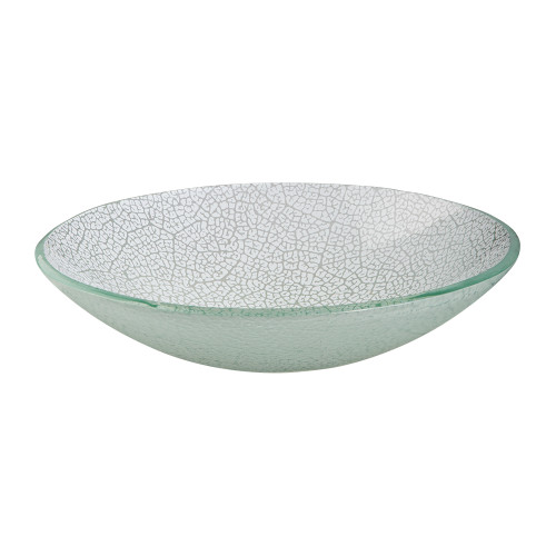 Rosseto GLS046W 14.2" W x 3.1" H White Handmade Glass Round Foglia Bowl