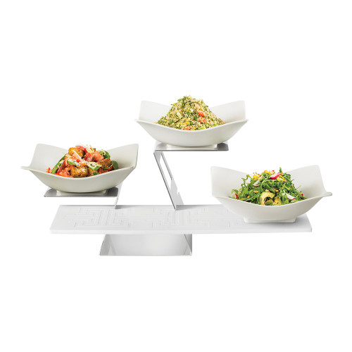 Rosseto SK048 5 Piece Silver Metal with White Melamine Surface Swan Riser Kit