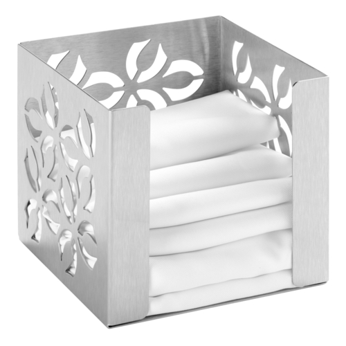 Rosseto SM262 Brushed Finish Stainless Steel Square Iris Napkin Holder