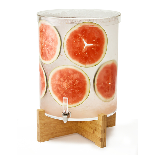 Rosseto LD178 14 Gal. Clear Acrylic Round Pool Beverage Dispenser