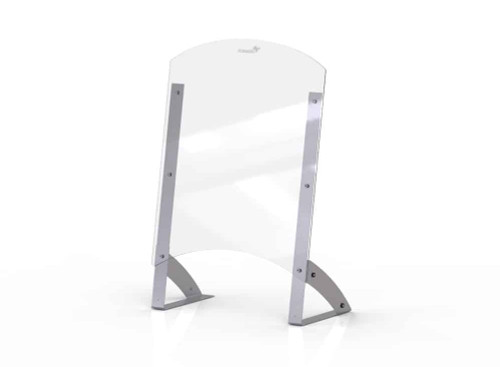 Rosseto AG201 24" W x 35.7" H Clear Acrylic Avant Guarde Shield + Serve Buffet Sneeze Guard with Stainless Steel Support and Tall Pass Through