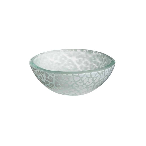 Rosseto GLS056W 3.5" W x 1.4" H White Handmade Glass Round Foglia Mini Bowl (12 per Set)