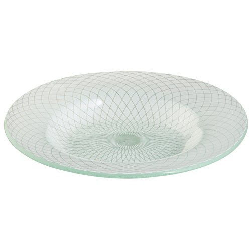 Rosseto GLS039W 15.4" W x 2.2" H White Handmade Glass Round Spiro Bowl