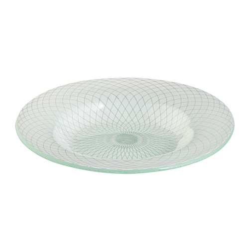 Rosseto GLS039W 15.4" W x 2.2" H White Handmade Glass Round Spiro Bowl