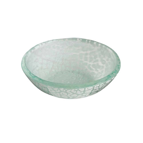Rosseto GLS054W 4.1" W x 1.2" H White Handmade Glass Round Foglia Mini Bowl (12 per Set)