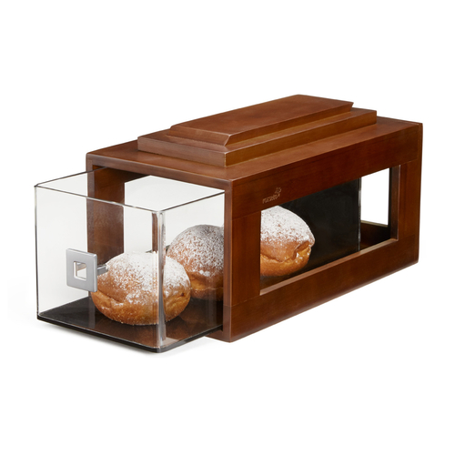 Rosseto BD149 8" W x 14.8" D x 7.8" H Bamboo Dark Finish Small Natura Nite Bakery Box