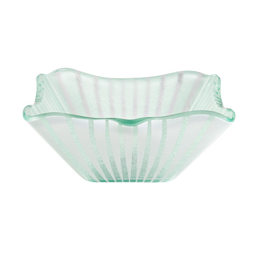 Rosseto GLS040W 9.5" W x 4.3" H White Handmade Glass Square Stelo Bowl (2 per Set)