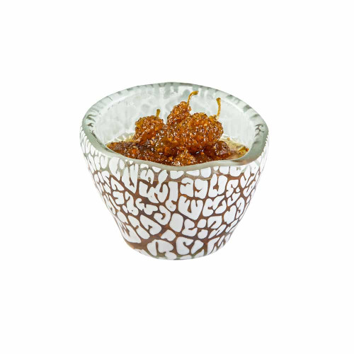 Rosseto GLS052W 3.3" W x 2.8" H White Handmade Glass Round Foglia Mini Bowl (12 per Set)