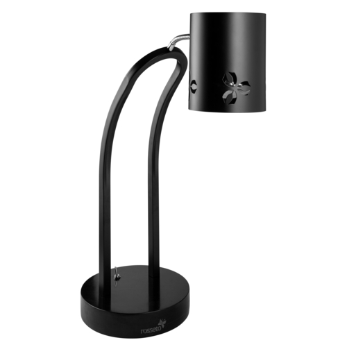 Rosseto HL002 26" H Black Single Bulb Free-Standing Stainless Steel Iris Heat Lamp - 110-250 Volts