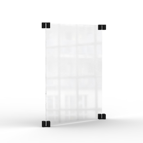 Rosseto TD014 18" W x 20" H Semi-Transparent Polycarbonate Avant Guarde Tabletop Divider