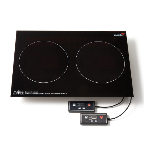 Rosseto SMM024 Black Double Induction Plate Multi-Chef Induction Heater - 220 Volts
