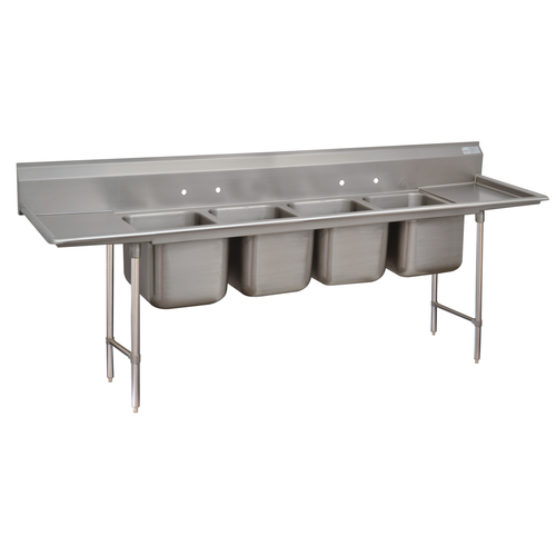 Advance Tabco 9-24-80-36RL 162" W x 28" D x 42" H Stainless Steel 18 Gauge 4-Compartments Regaline Sink