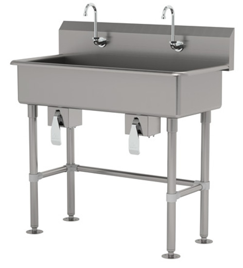 Advance Tabco FC-FM-40KV 40" W x 19.5" D 16 Gauge Freestanding Multiwash Hand Sink