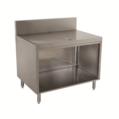 Advance Tabco PRSCO-19-48 48" W x 25" D Open Cabinet Base 7" Splash Prestige Underbar Drainboard Cabinet
