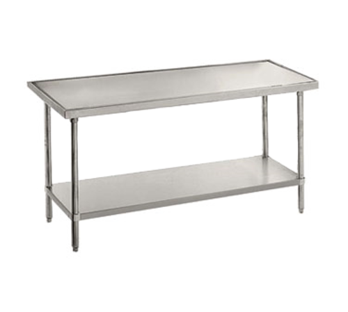 Advance Tabco VSS-302 24" W x 30" D Stainless Steel 14 Gauge Open with Undershelf Work Table