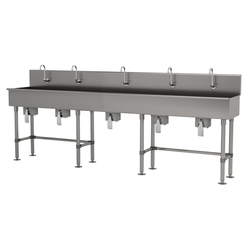 Advance Tabco 19-FM-100KV 100" W x 19.5" D 16 Gauge Freestanding Multiwash Hand Sink