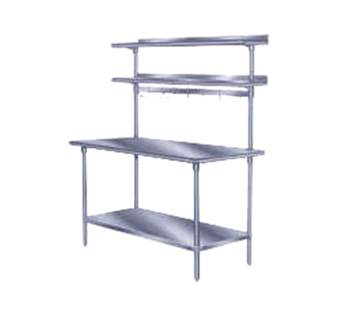 Advance Tabco PT-18R-132 132" W x 18" D Stainless Steel Rear Mounted Single Overshelf