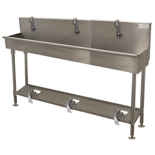 Advance Tabco 19-FM-60FV 60" W x 19.5" D 16 Gauge Freestanding Multiwash Hand Sink