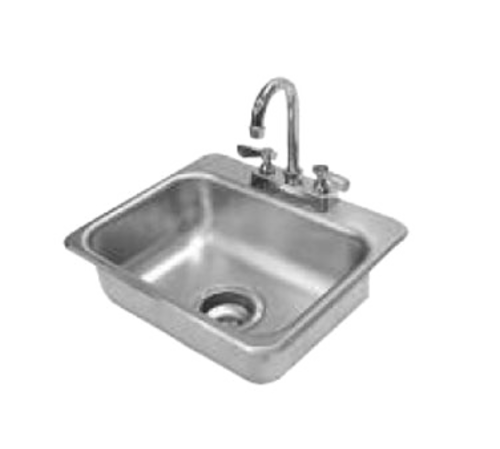Advance Tabco DI-1-35 17" W x 15" D x 5" H 20 Gauge 304 Stainless Steel 1-Compartment Drop-In Sink