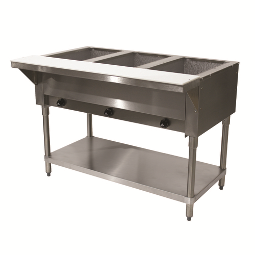 Advance Tabco HF-3G-NAT 3 Pans Stainless Steel Open Well Natural Gas Hot Food Table