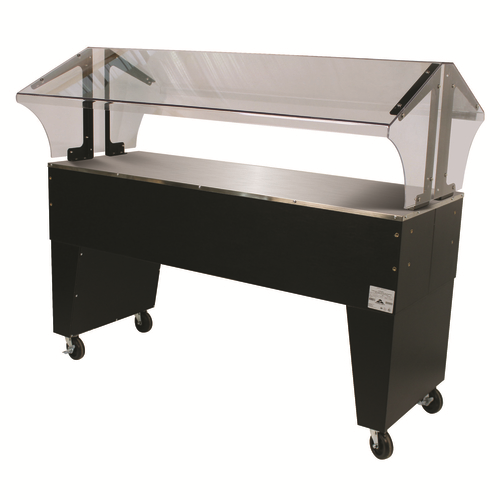 Advance Tabco B4-STU-B 4-Pan 20 Gauge Stainless Steel Black Vinyl Portable Solid Top Buffet Table