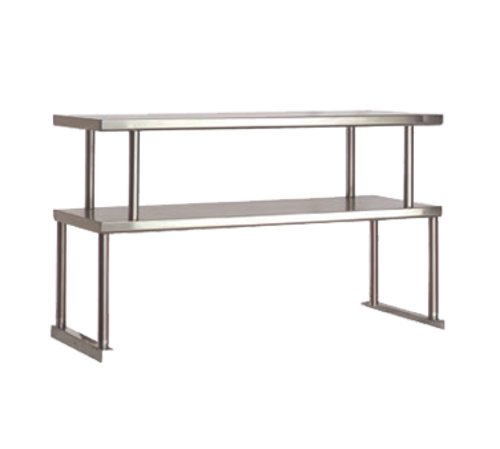 Advance Tabco TOS-6-18 77.75" W x 12" D 18 Gauge Stainless Steel Double Food Table Overshelf