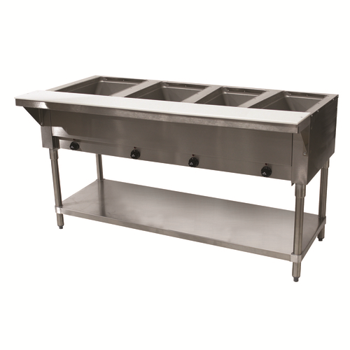 Advance Tabco SW-4E-120 4 Pans Stainless Steel Sealed Well Electric Hot Food Table - 120 Volts