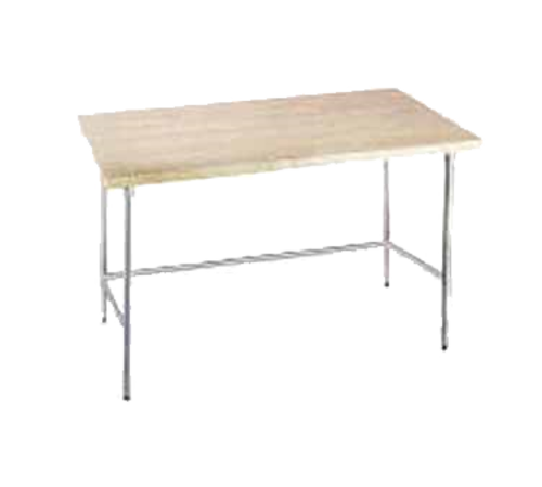 Advance Tabco TH2G-364 48" W x 36" D Wood Top with Galvanized Base Maple Top Work Table