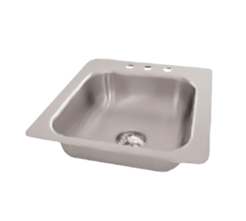 Advance Tabco SS-1-1719-10 17" W x 19" D x 10" H 18 Gauge 304 Stainless Steel 1-Compartment Smart Series Drop-In Sink